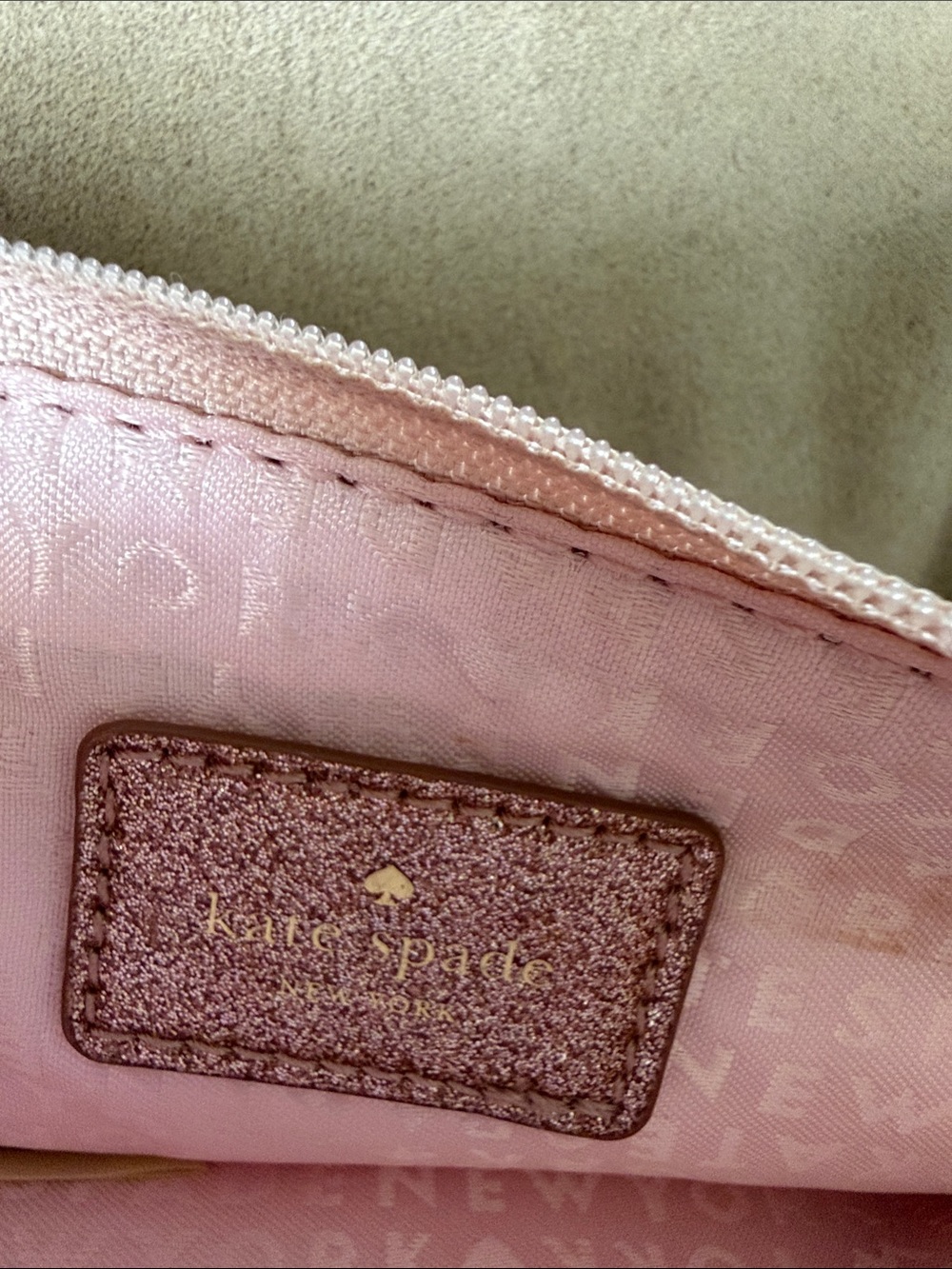 kate spade Rose Gold Glitter Wristlet Clutch - Picture 7 of 14